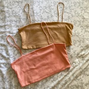 Shein Pink and Tan tanks size: L